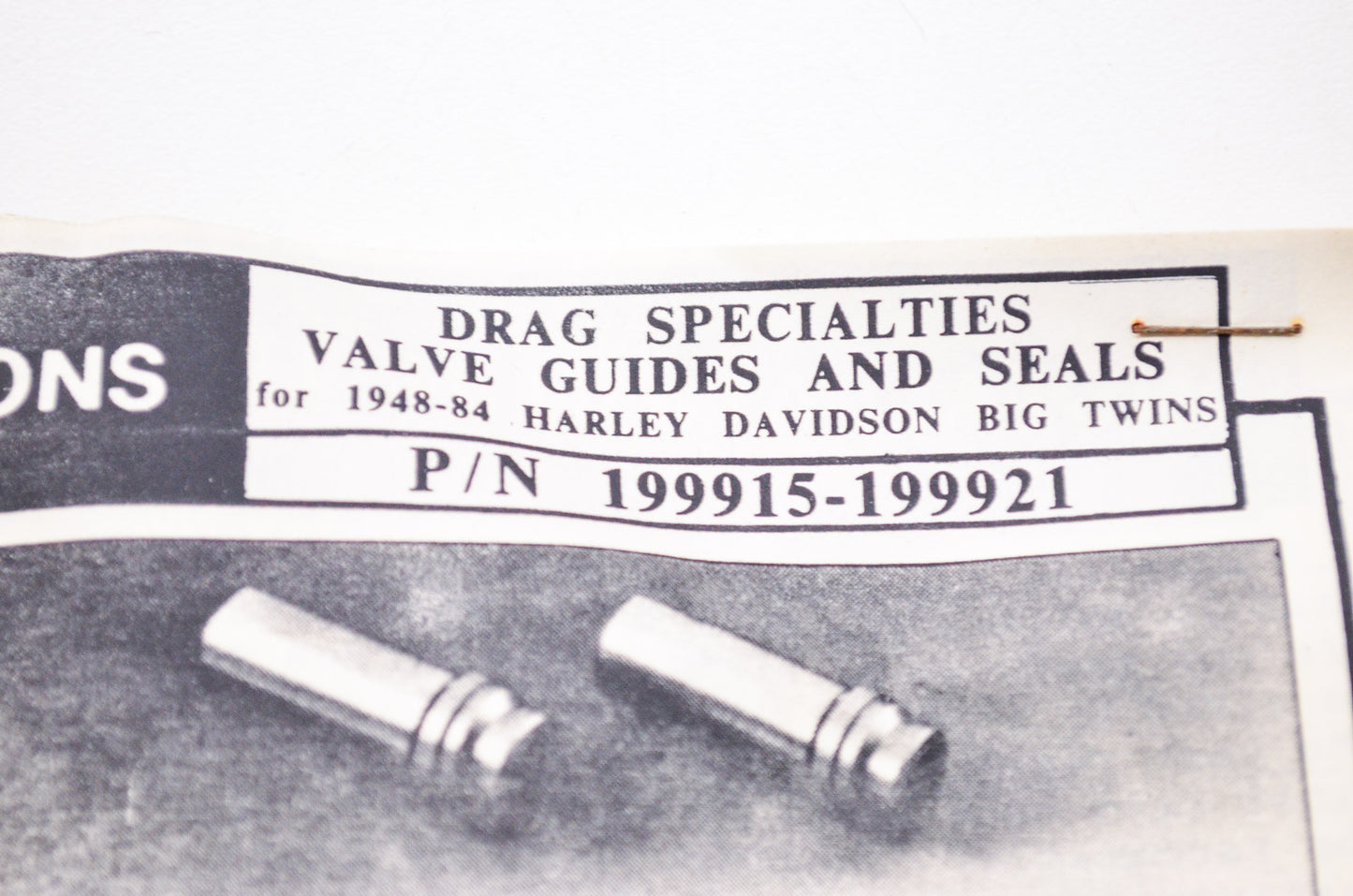 Valve Guide & Seal Kit Harley Davidson BT Big Twins NOS