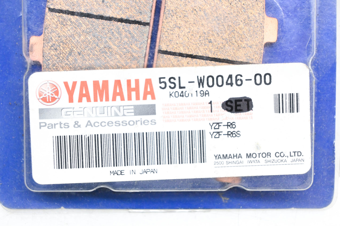 New OEM Yamaha 5SL-W0046-00-00 Brake Pad Kit NOS