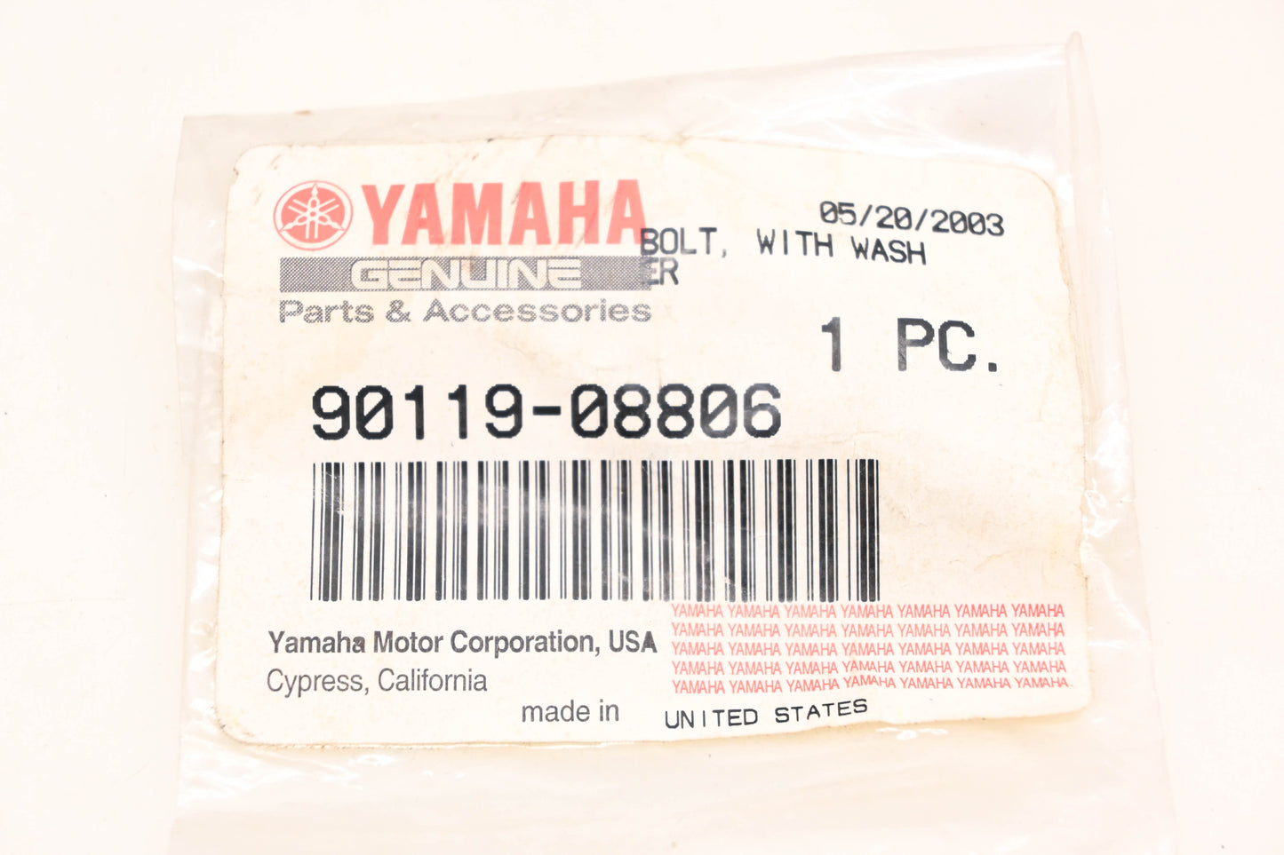 New OEM Yamaha 90119-08806-00 Bolt With Washer NOS