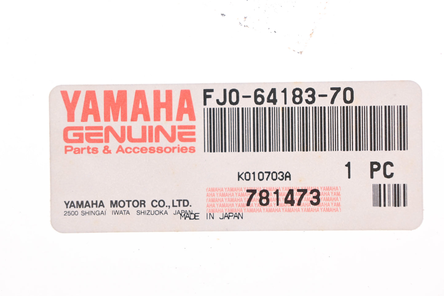 New OEM Yamaha FJ0-64183-70-00 On Off Reservoir Label Decal NOS
