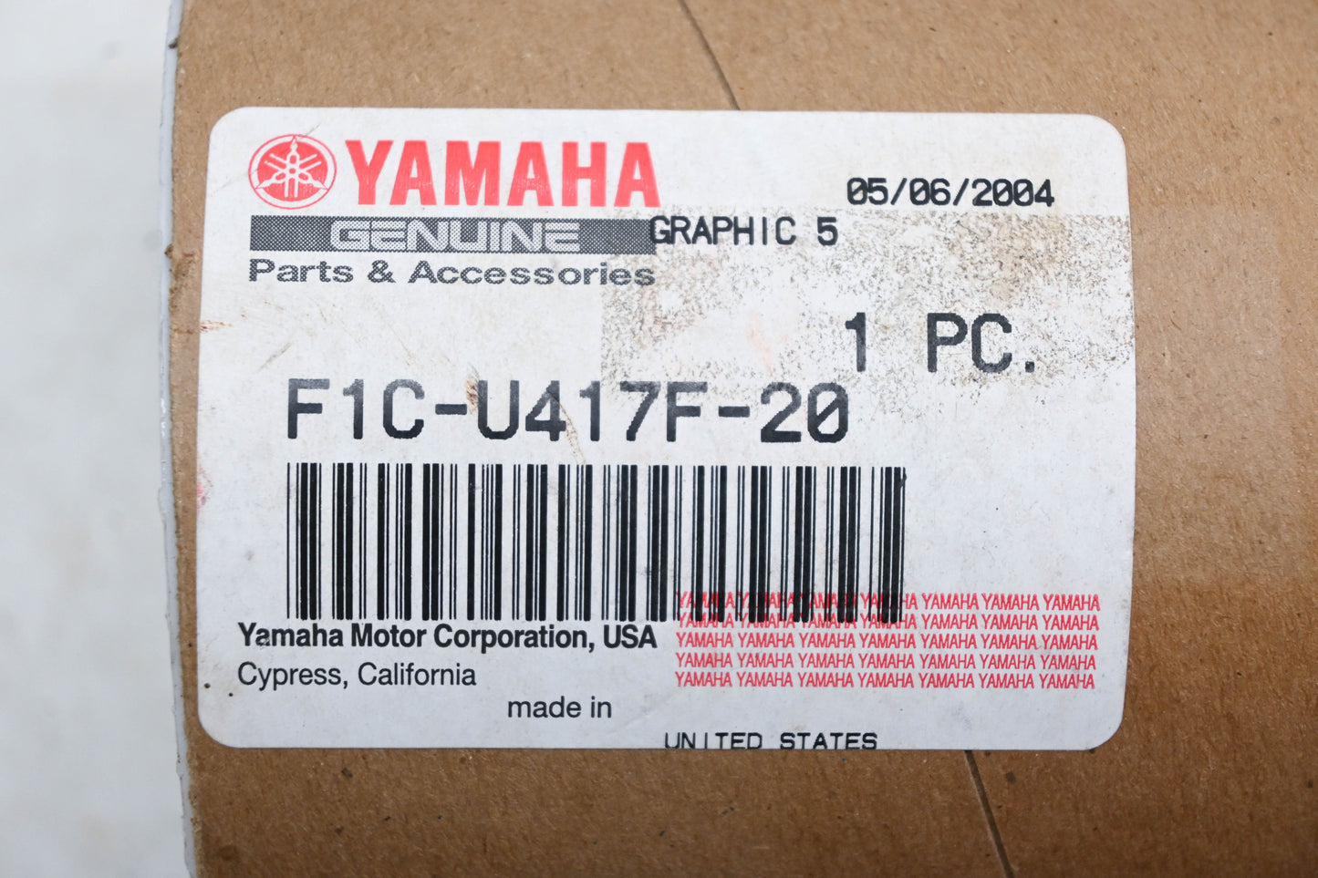 New OEM Yamaha F1C-U417F-20-00 Graphic Decal NOS