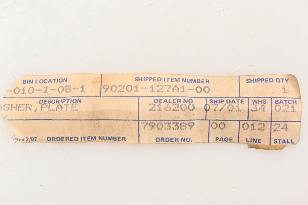 New OEM Yamaha 90201-127A1-00 Plate Washer NOS