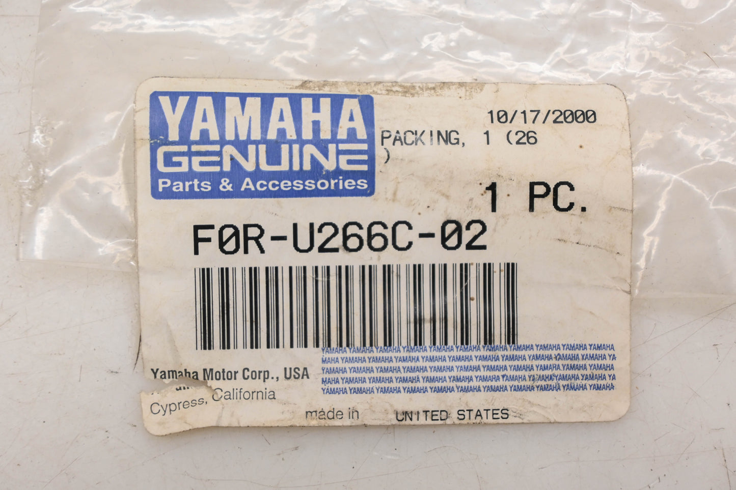 New OEM Yamaha F0R-U266C-02-00 Glove Box Packing Seal Strip NOS