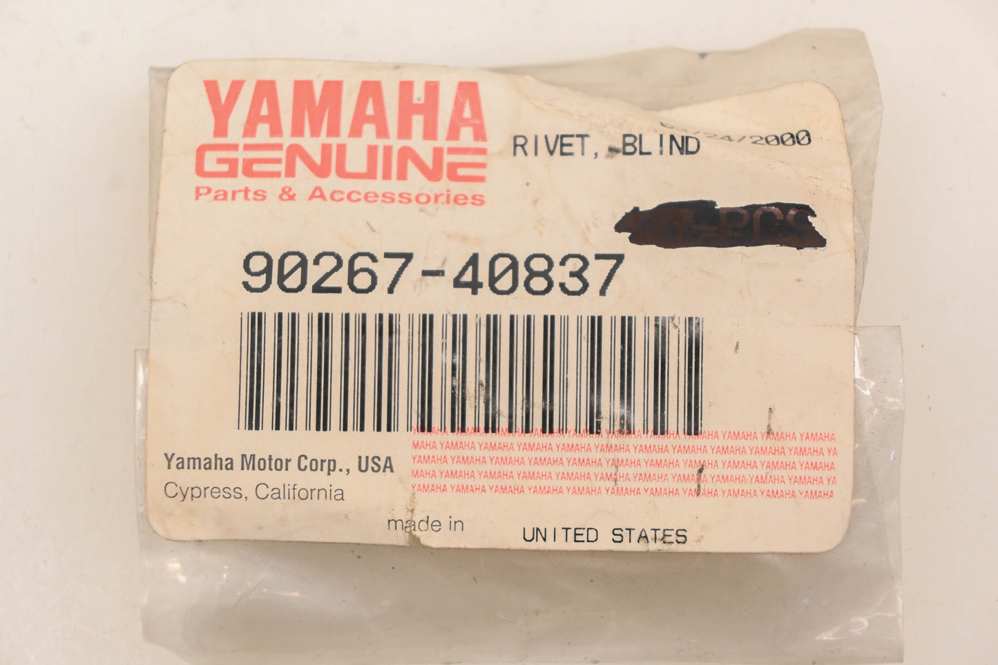New OEM Yamaha 90267-40837-00 Blind Rivet NOS
