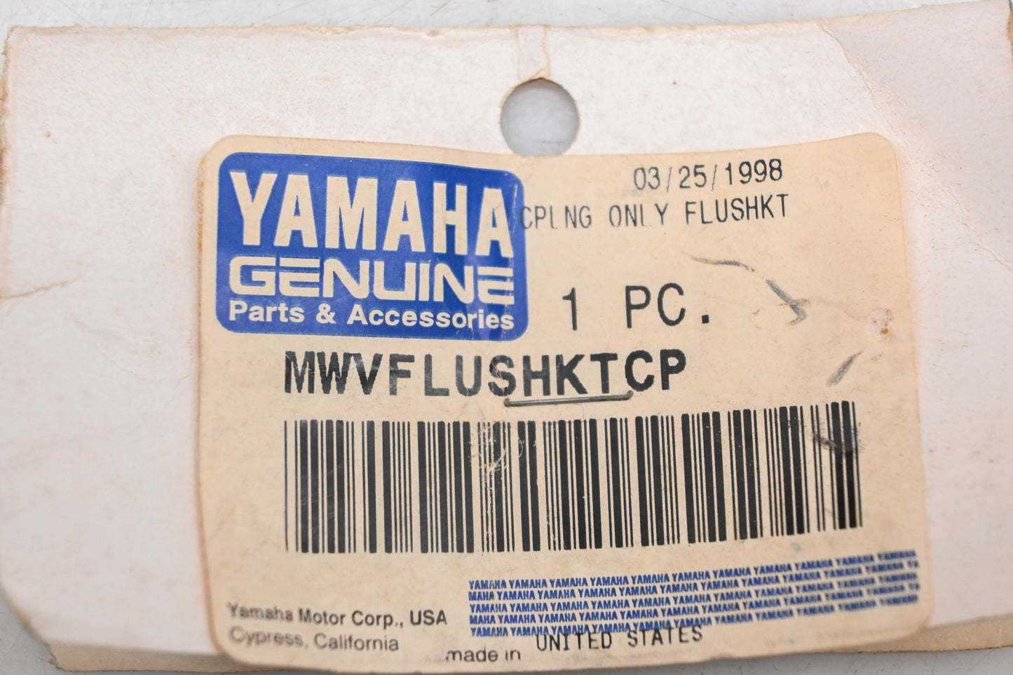 New OEM Yamaha MWV-FLUSH-KT-CP Watercraft Flush Hose Coupling NOS