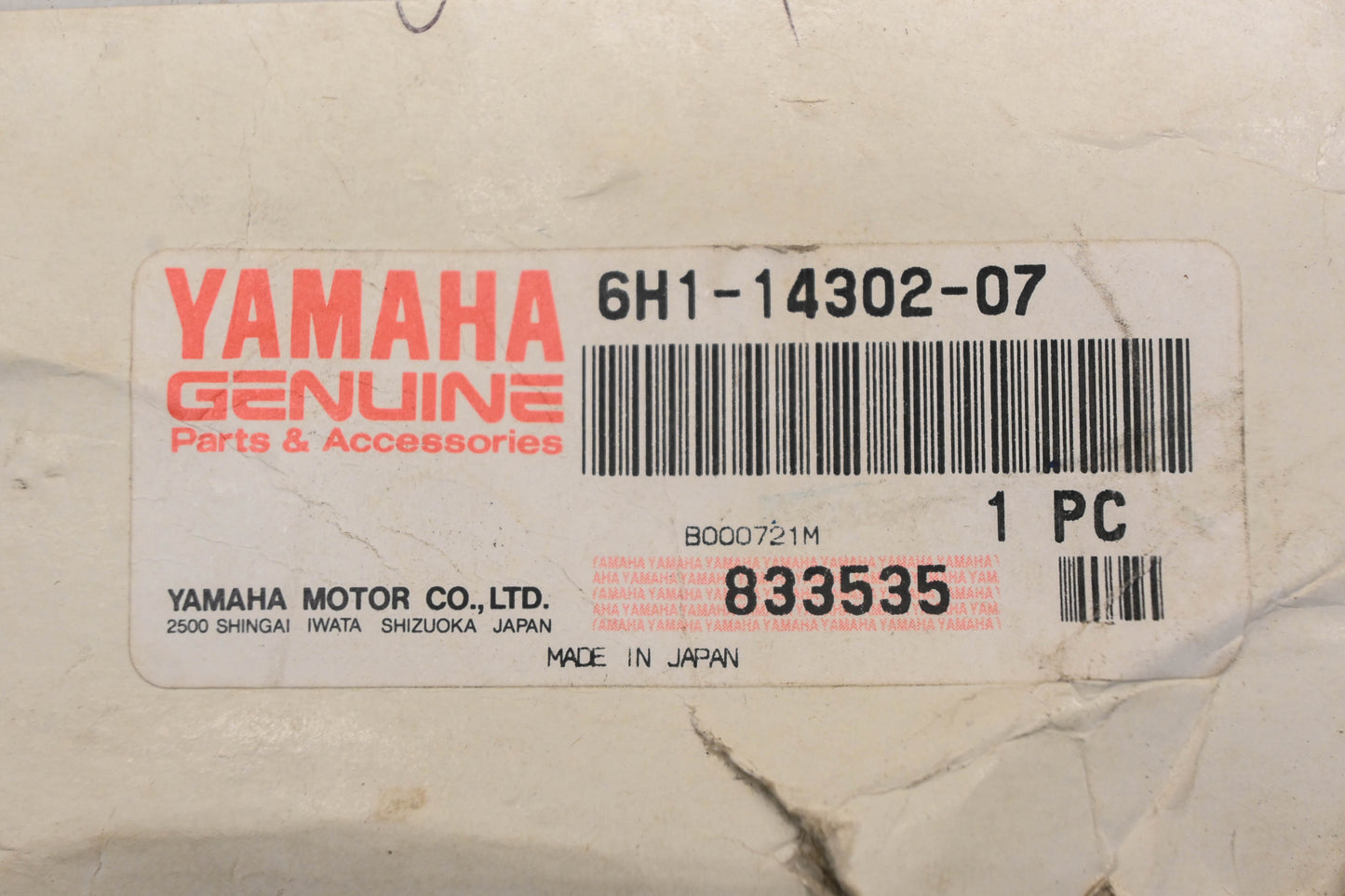 New OEM Yamaha 6H1-14302-07-00 Carburetor Assembly NOS