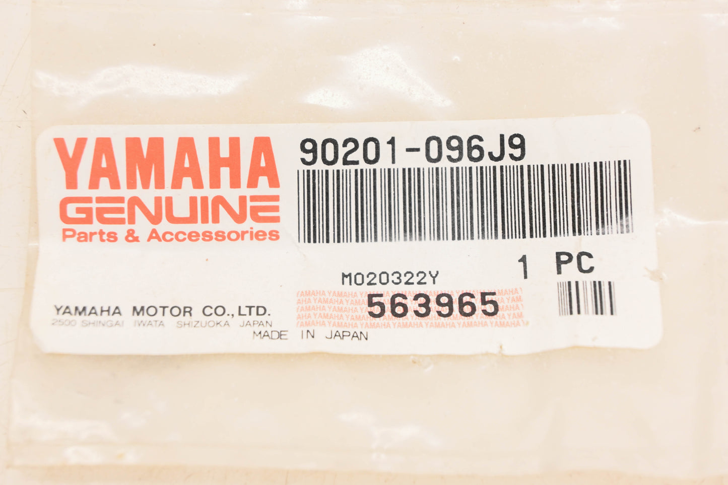 New OEM Yamaha 90201-096j9-00 Plate Washer NOS