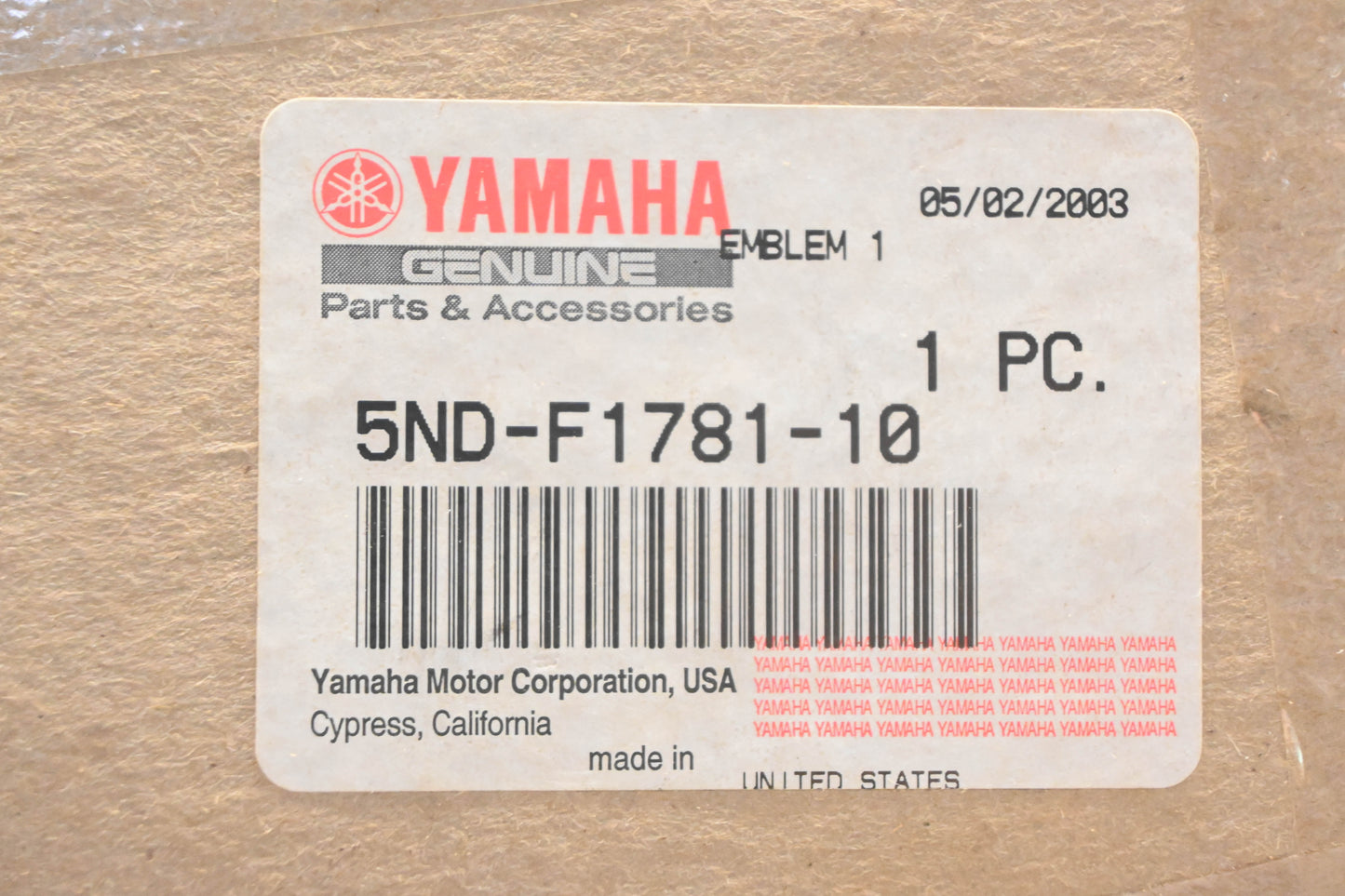 New OEM Yamaha 5ND-F1781-10-00 Kodiak 450 Emblem Decal NOS