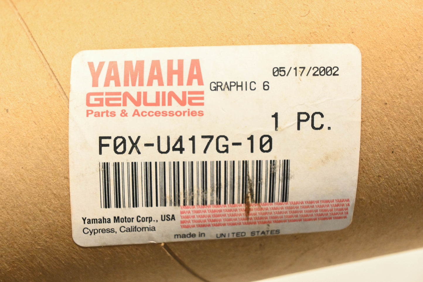 New OEM Yamaha F0X-U417G-10-00 GP1200R Emblem Decal NOS