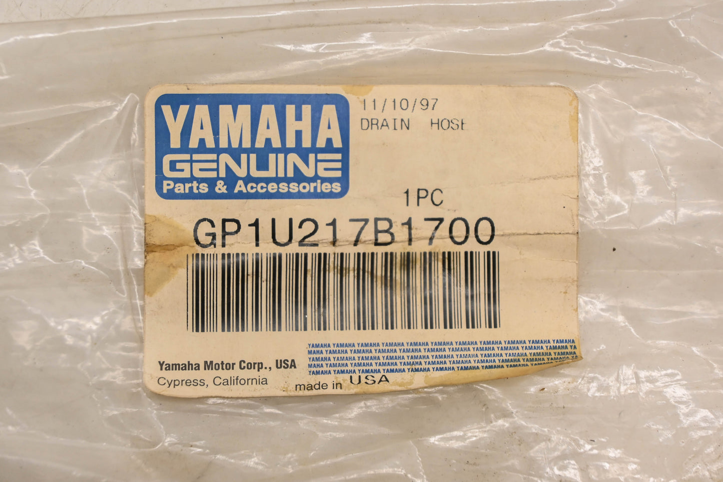 New OEM Yamaha GP1-U217B-17-00 Drain Hose NOS