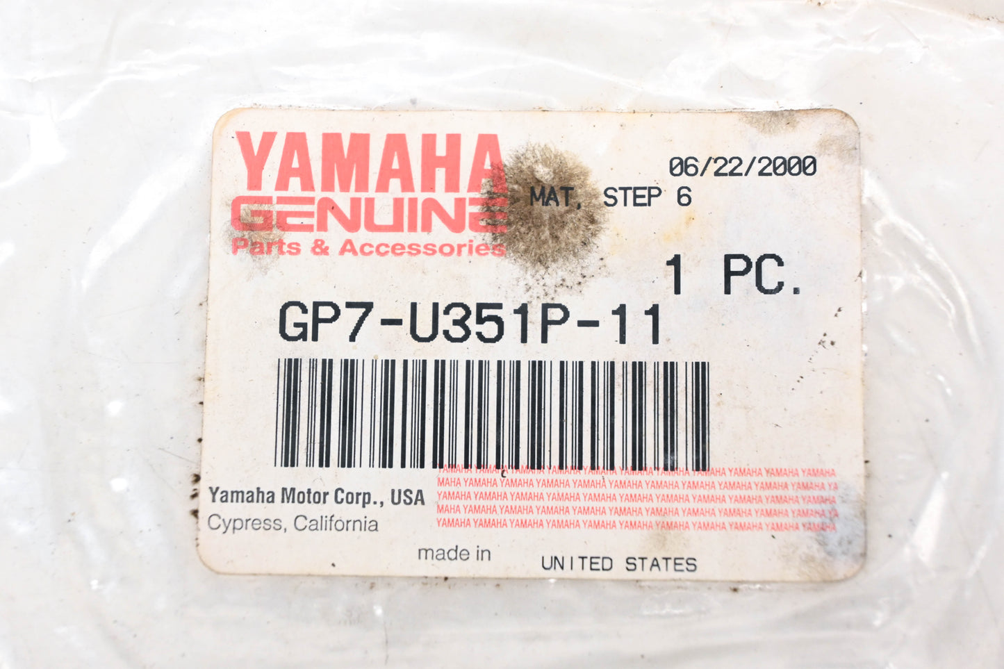 New OEM Yamaha GP7-U351P-11-00 Step Mat #6 NOS