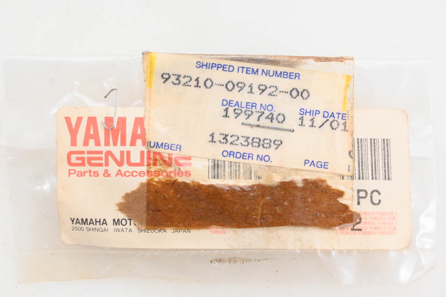 New OEM Yamaha 93210-09192-00 O Ring NOS