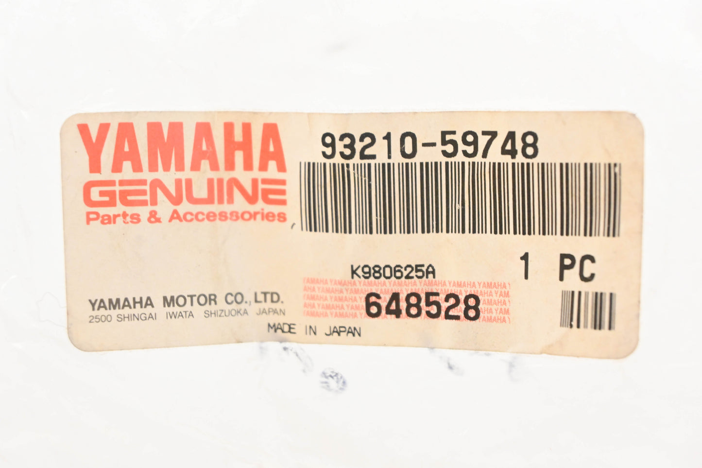 New OEM Yamaha 93210-59748-00 O Ring NOS