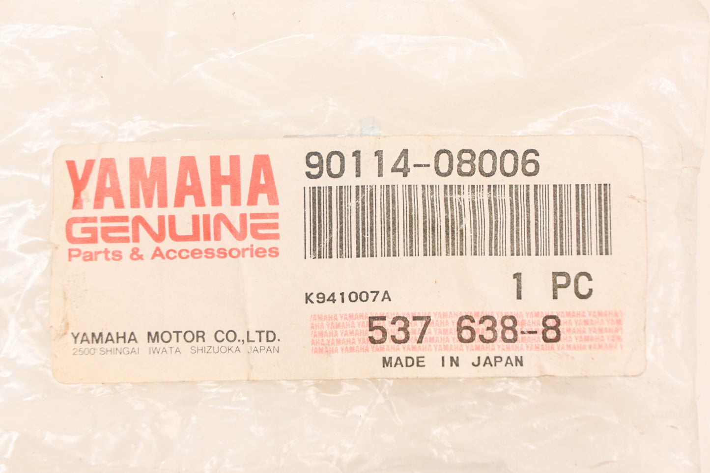 New OEM Yamaha 90114-08006-00 Serration Bolt NOS