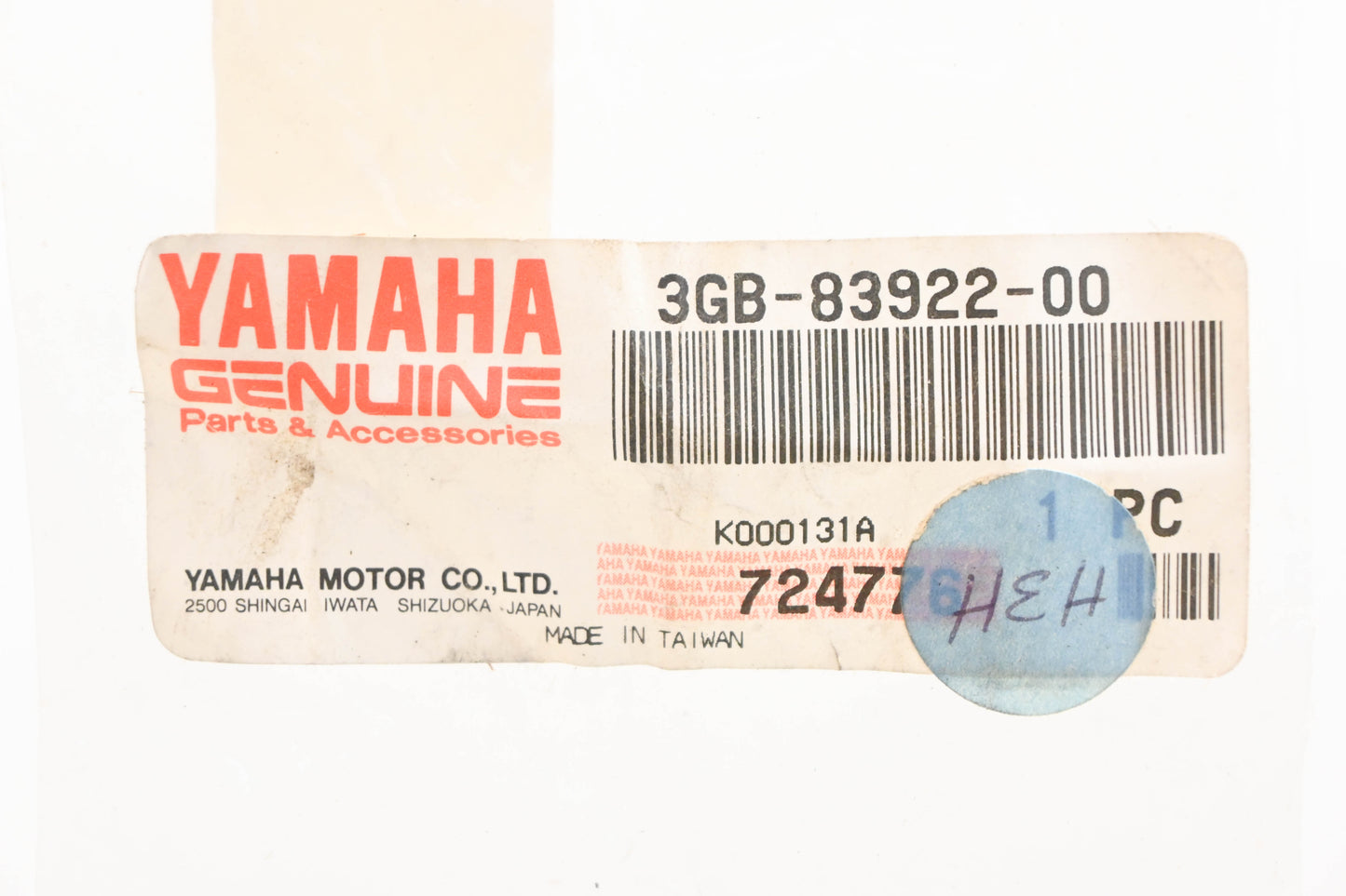 New OEM Yamaha 3GB-83922-00-00 Black Righthand Brake Lever NOS