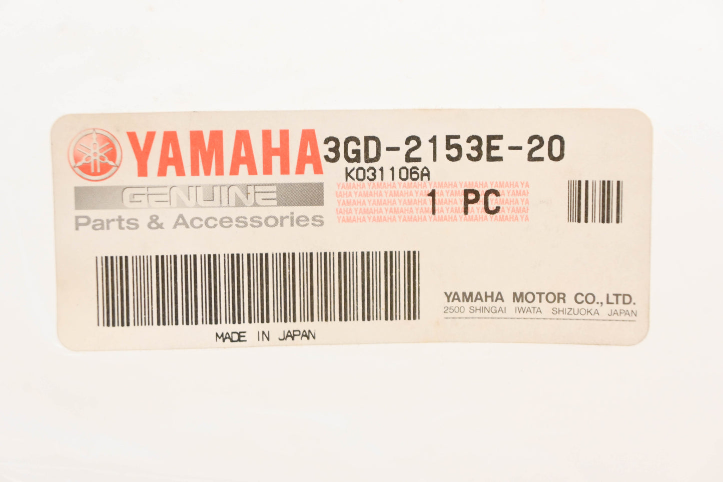 New OEM Yamaha 3GD-2153E-20-00 Silver Emblem Decal NOS