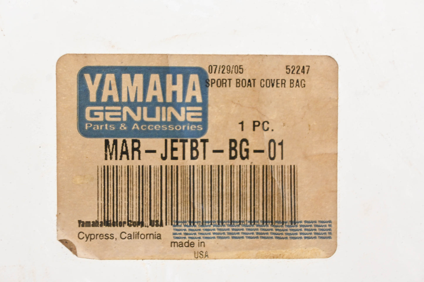 New OEM Yamaha MAR-JETBT-BG-01 Sport Boat Cover Bag NOS