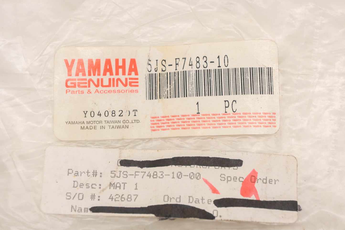 New OEM Yamaha 5JS-F7483-10-00 Floor Mat #1 NOS