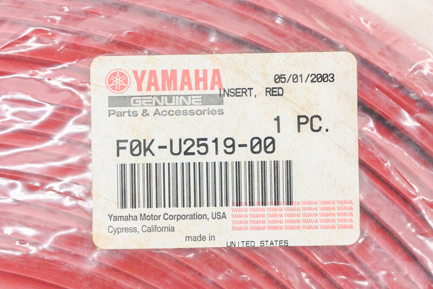 New OEM Yamaha F0K-U2519-00-00 Red Gunwale Insert NOS