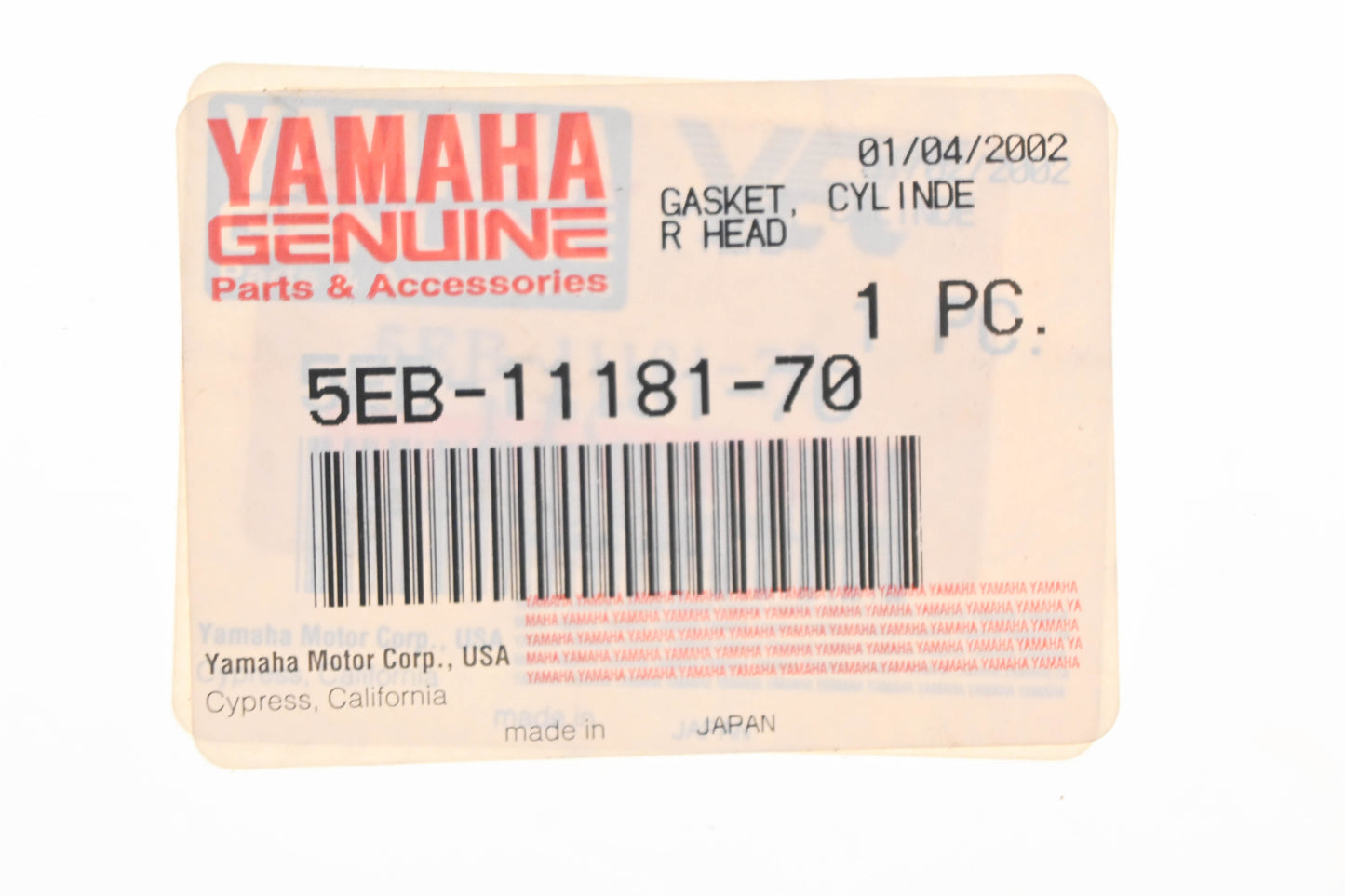 New OEM Yamaha 5EB-11181-70-00 Cylinder Head Gasket NOS