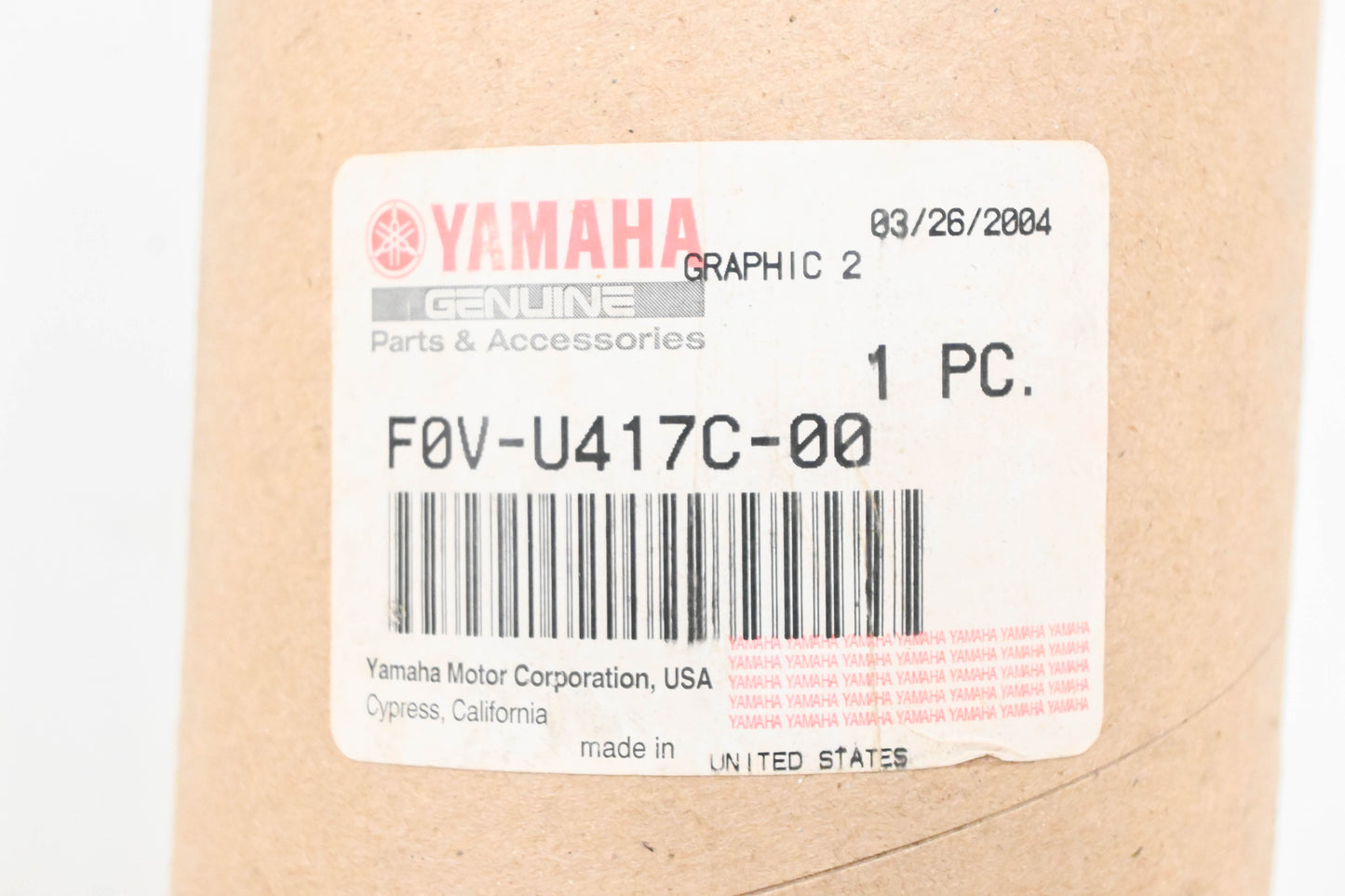New OEM Yamaha F0V-U417C-00-00 WaveRunner Graphic Decal #2 NOS