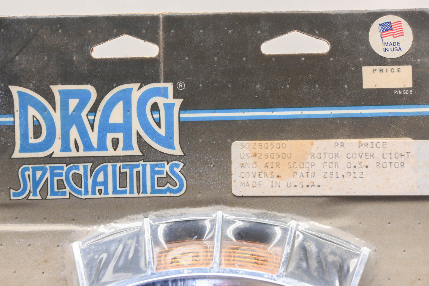 Drag Specialties DS-280500, 50280500 Rotor Cover Light With Air Scoop Kit NOS