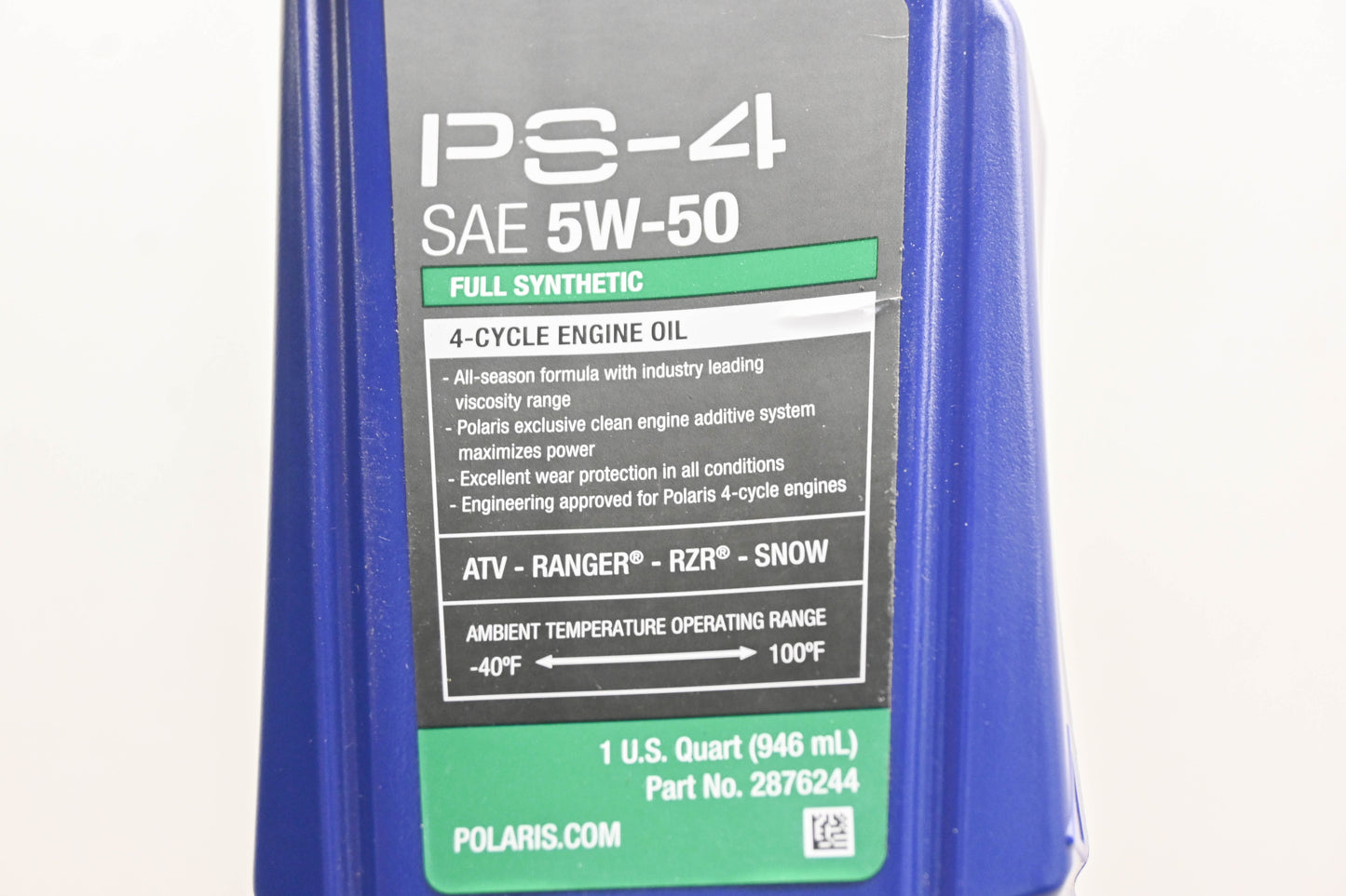 New OEM Polaris 2876244 PS-4 SAE 5W-40 Synthetic Oil 1-Quart NOS