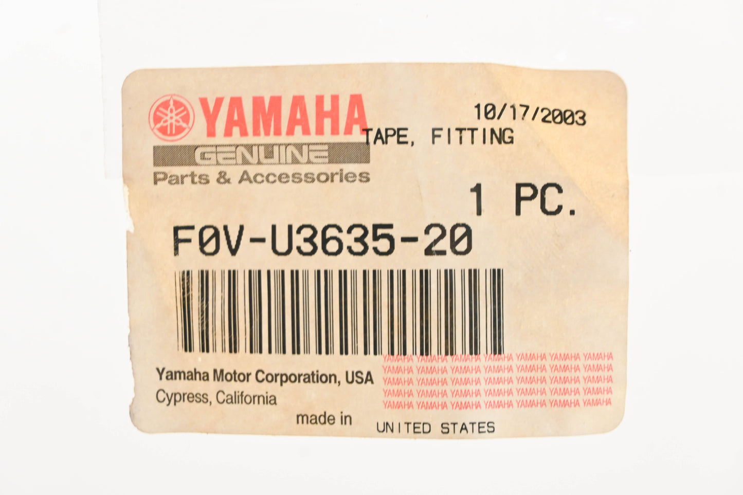 New OEM Yamaha F0V-U3635-20-00 Fitting Tape NOS