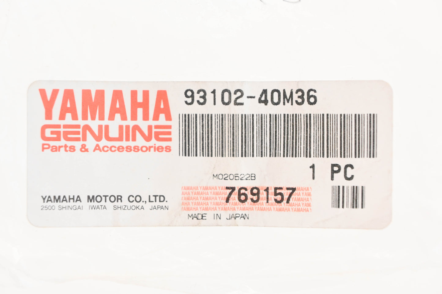 New OEM Yamaha 93102-40M36-00 Crankshaft Lower oil Seal NOS