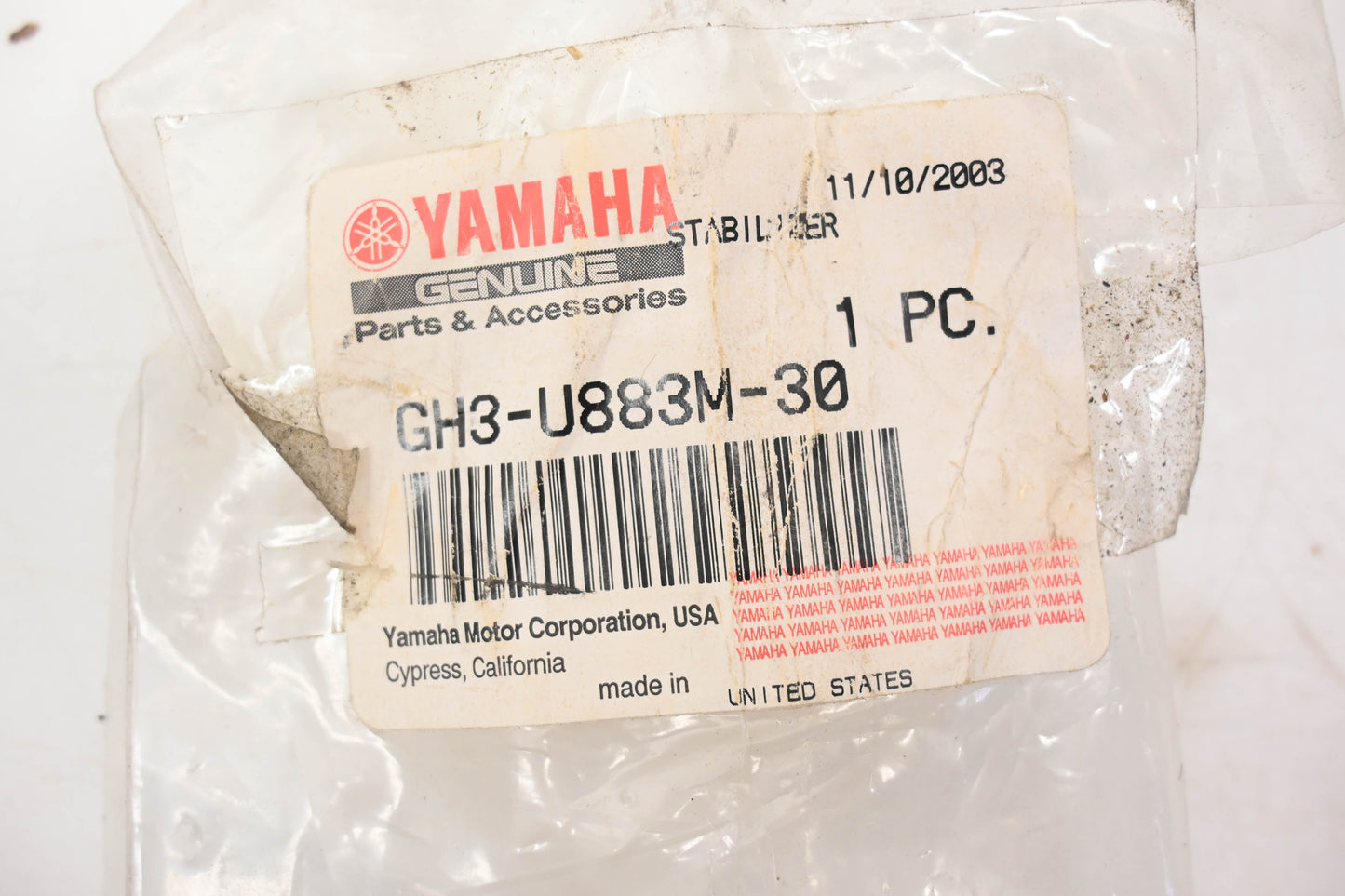 New OEM Yamaha GH3-U883M-30-00 Wake Stabilizer NOS