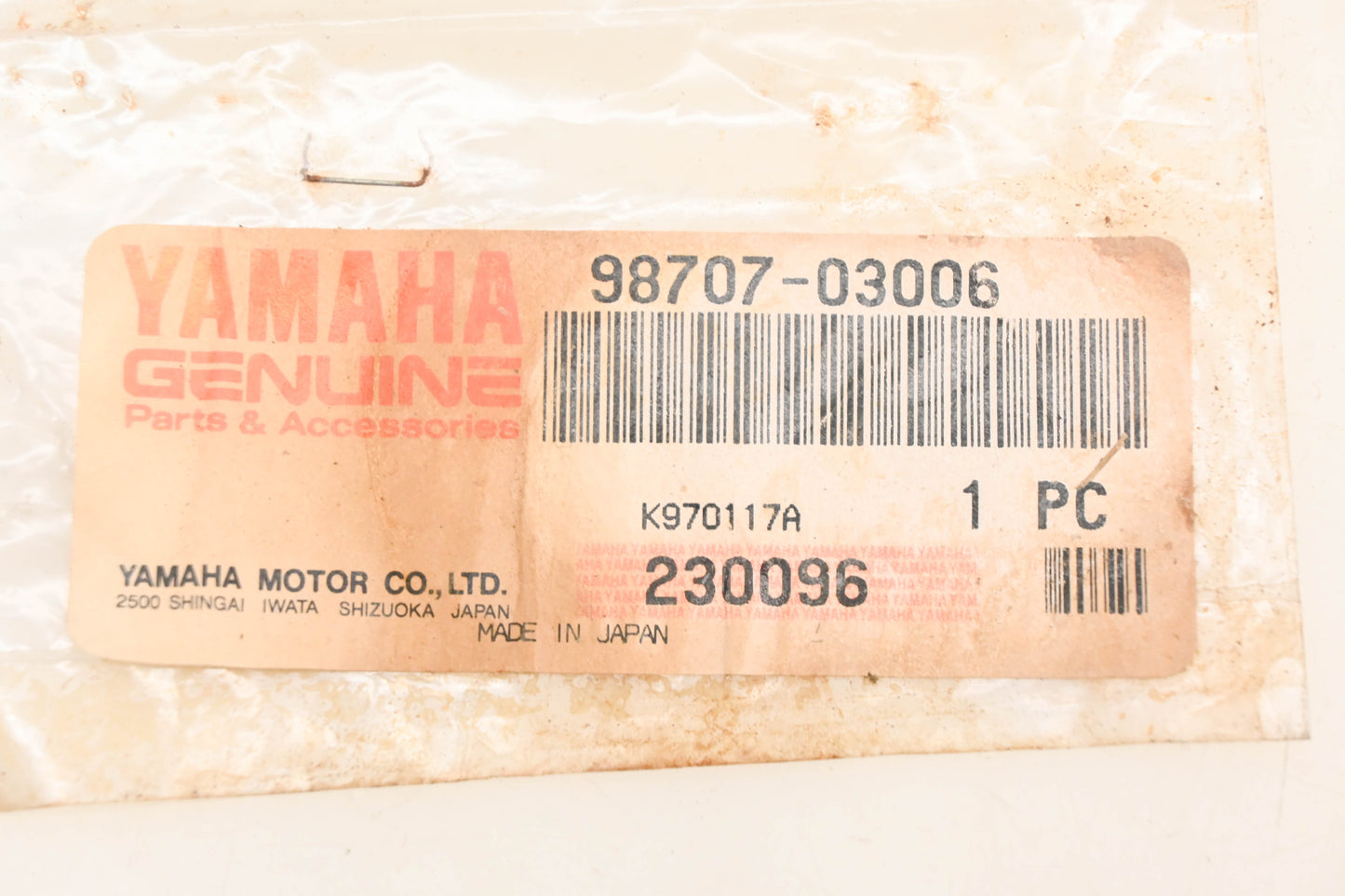 New OEM Yamaha 98707-03006-00 Flat Head Screw NOS