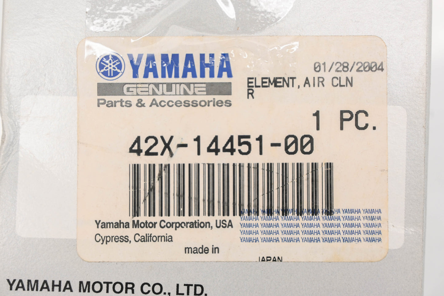 New OEM Yamaha 42X-14451-00-00 Air Cleaner Element NOS