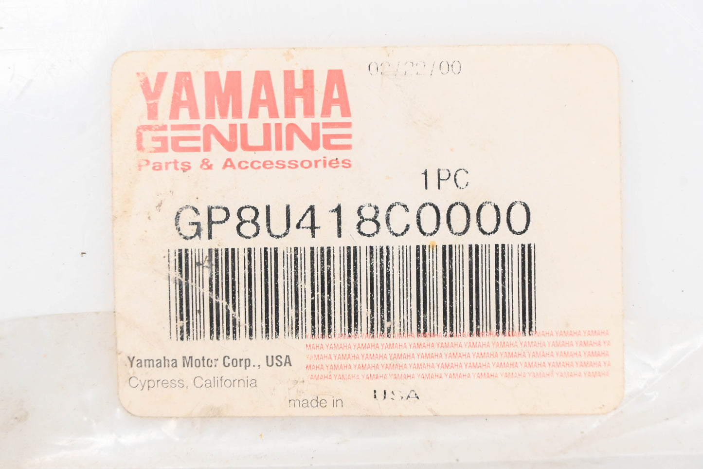 New OEM Yamaha GP8-U418C-00-00 Fire Extinguisher Label Decal NOS