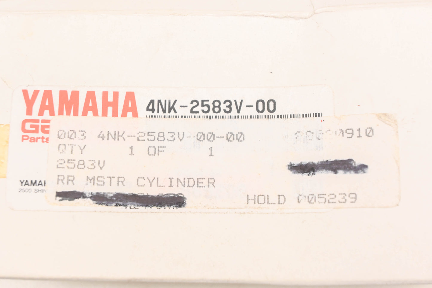 New OEM Yamaha 4NK-2583V-00-00 Rear Brake Master Cylinder Assembly NOS
