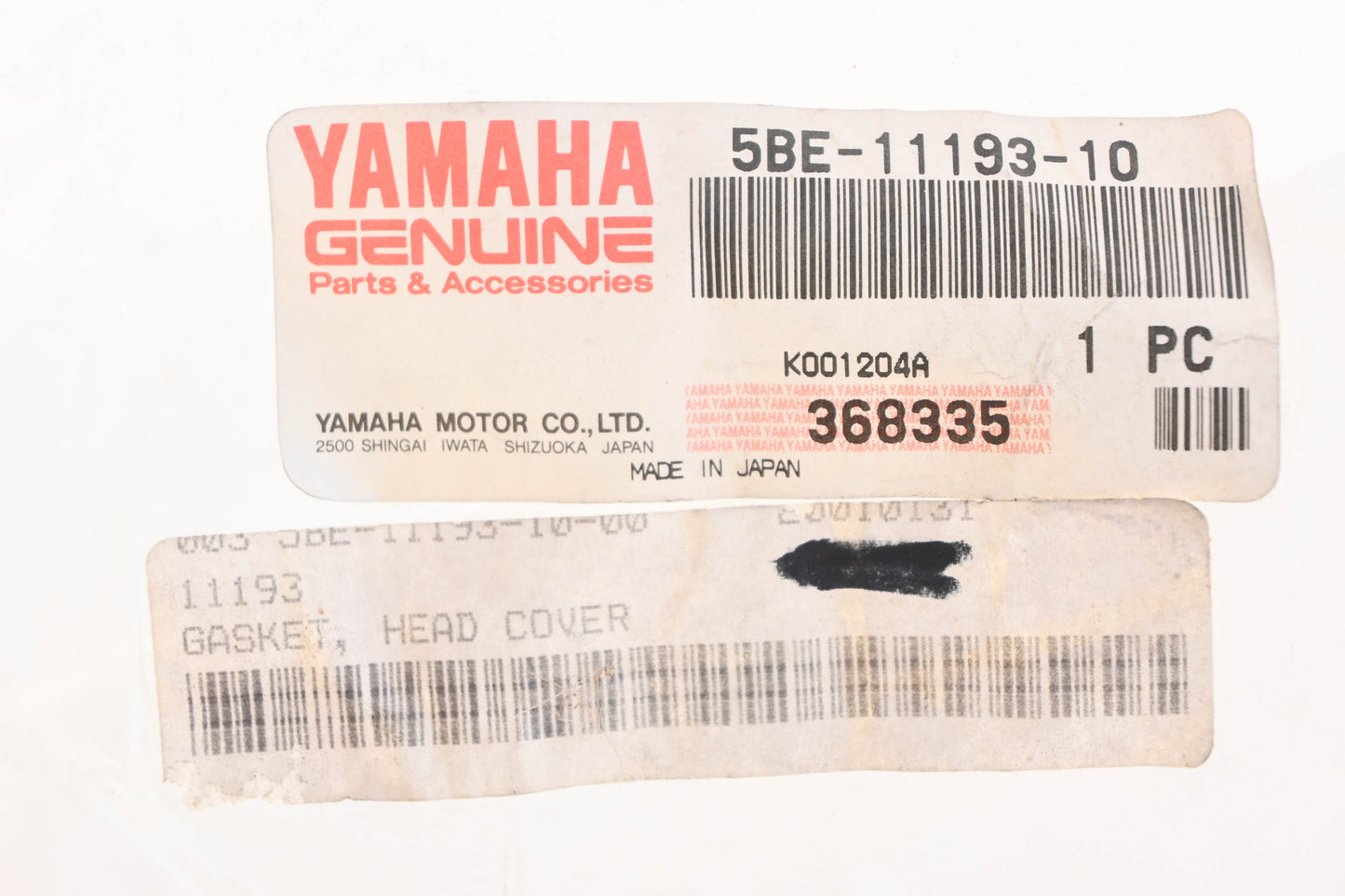 New OEM Yamaha 5BE-11193-10-00 Head Cover Gasket NOS