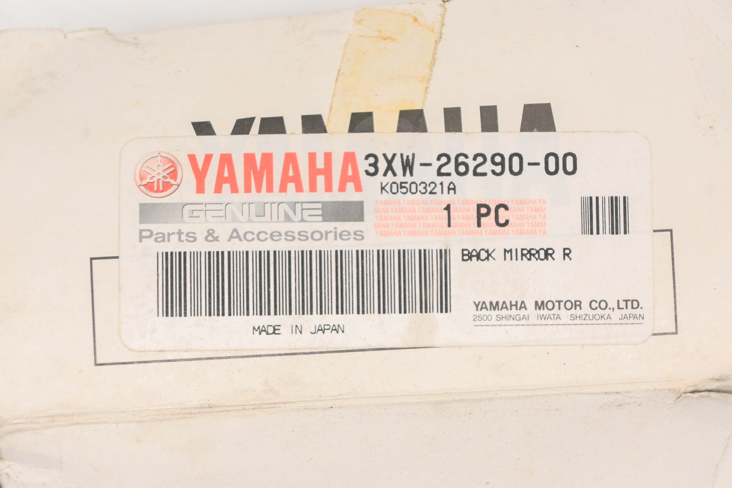 New OEM Yamaha 3XW-26290-00-00 Righthand Side Mirror Assembly NOS