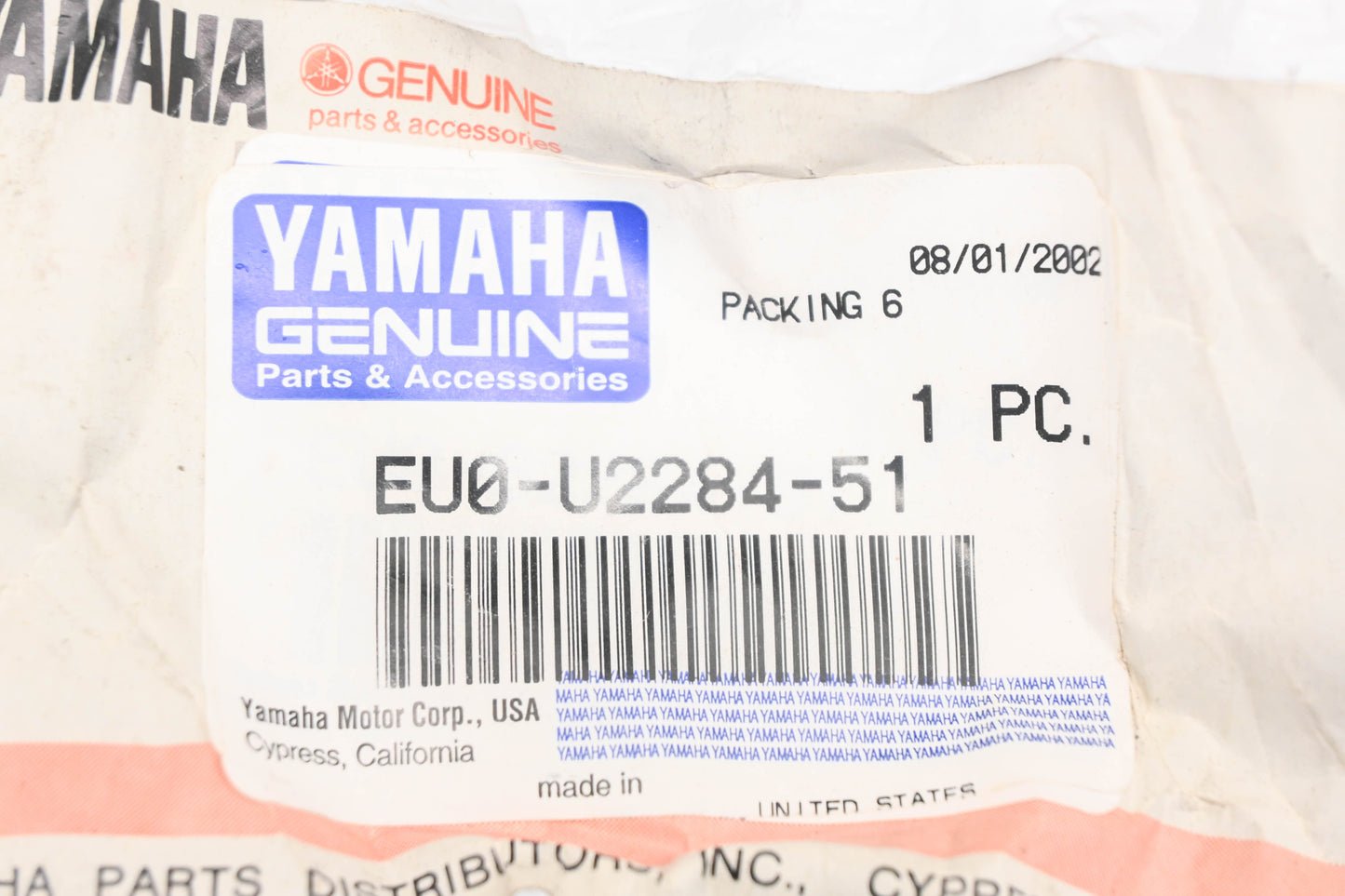 New OEM Yamaha EU0-U2284-51-00 WaveRunner Hull Packing #6 Seal Strip NOS