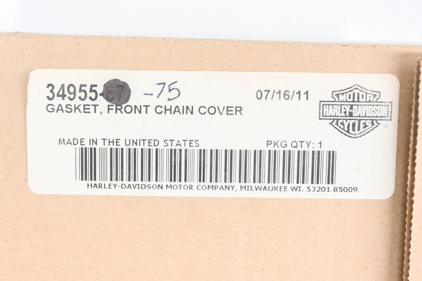 New OEM Harley-Davidson 34955-75 Primary Cover Gasket NOS