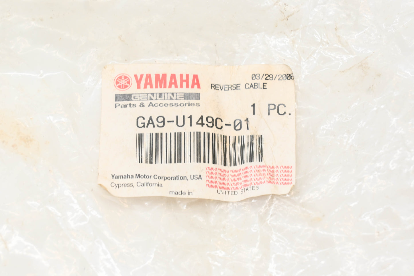 New OEM Yamaha GA9-U149C-01-00 Reverse Cable NOS