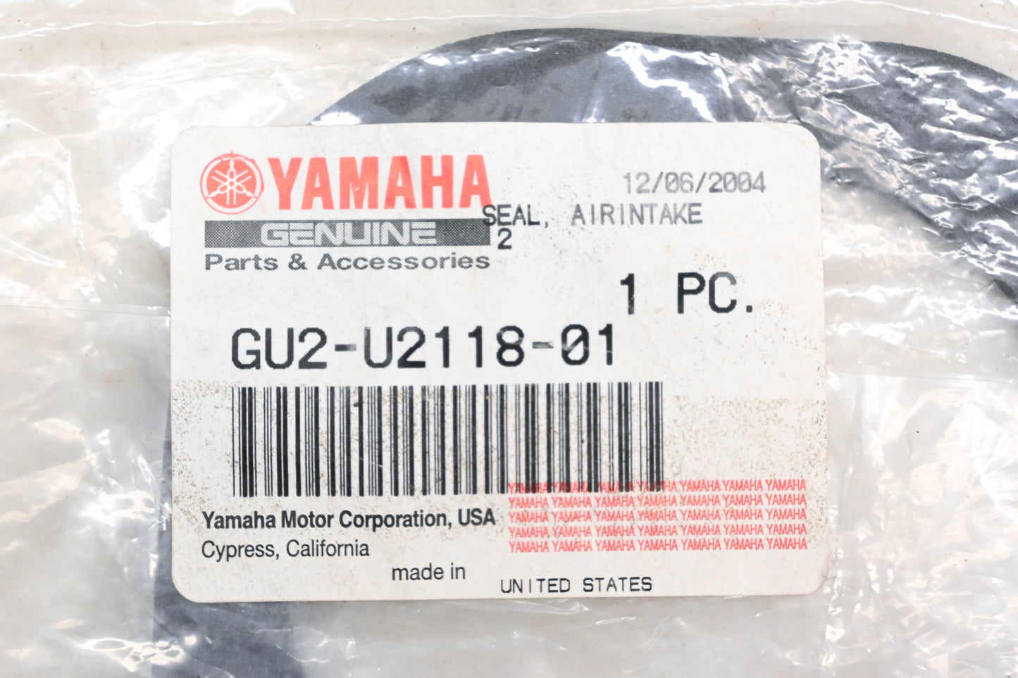 New OEM Yamaha GU2-U2118-01-00 Air Intake Seal NOS