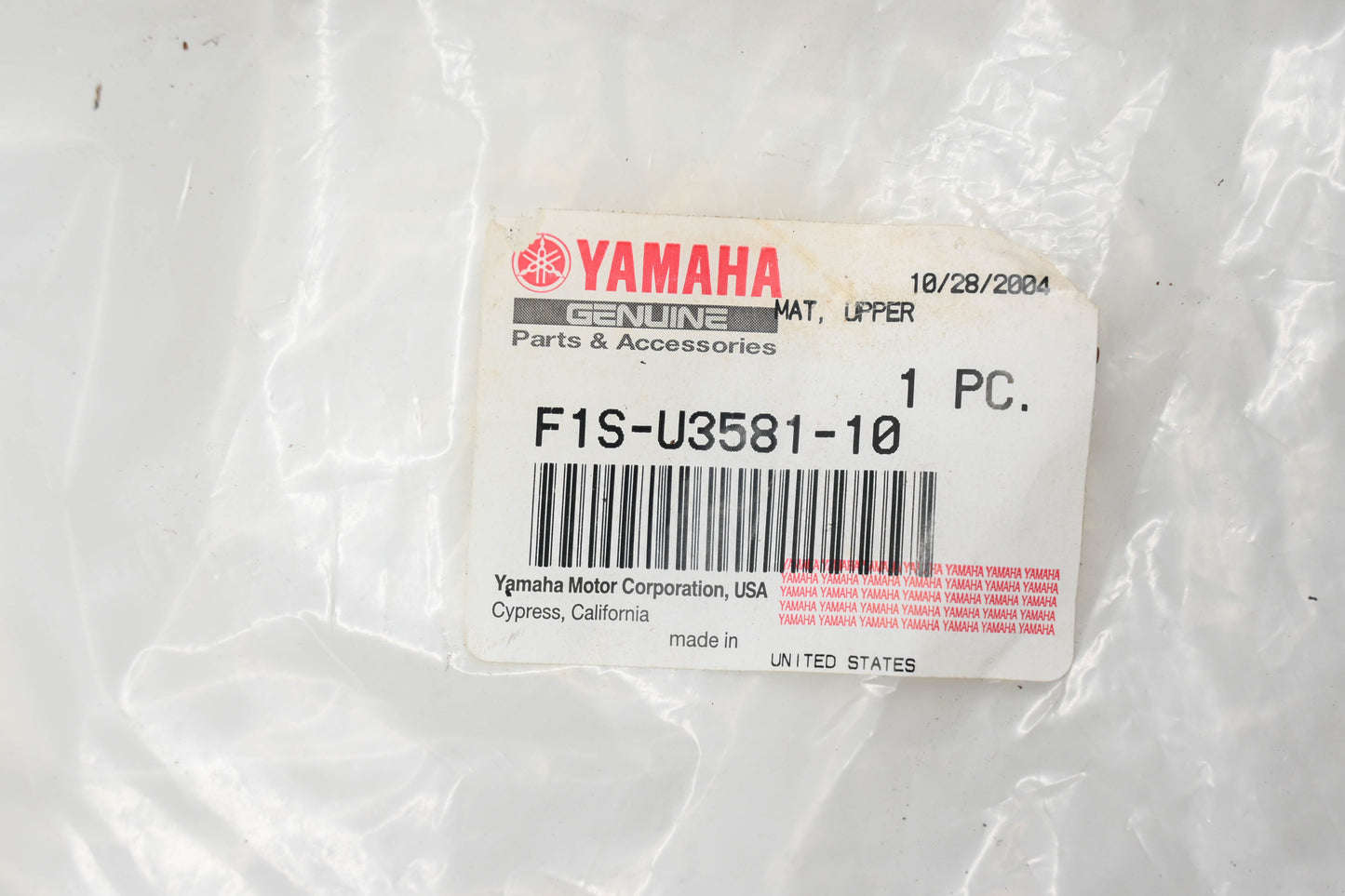 New OEM Yamaha F1S-U3581-10-00 Upper Mat NOS