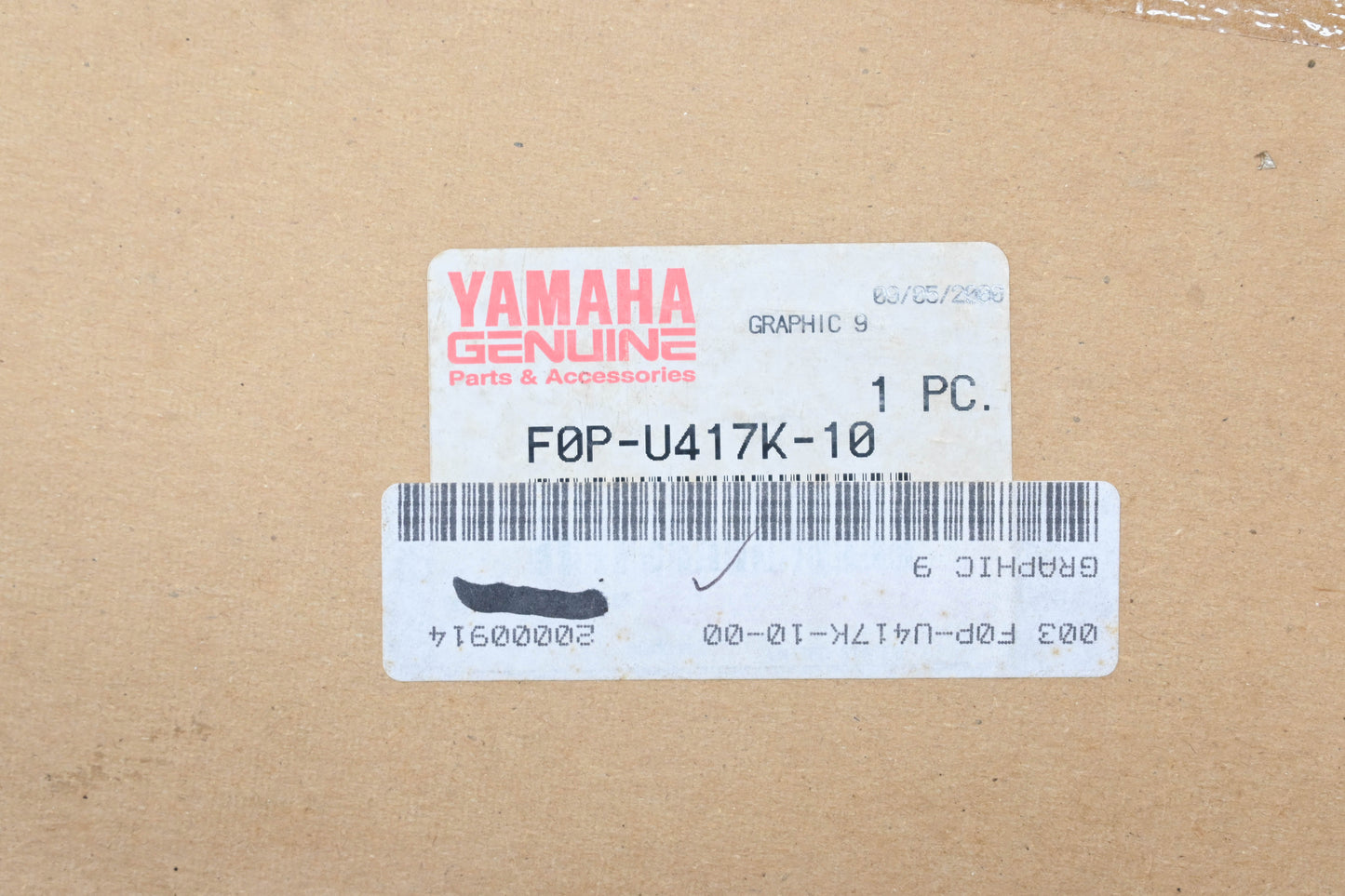 New OEM Yamaha F0P-U417K-10-00 Graphic Decal NOS