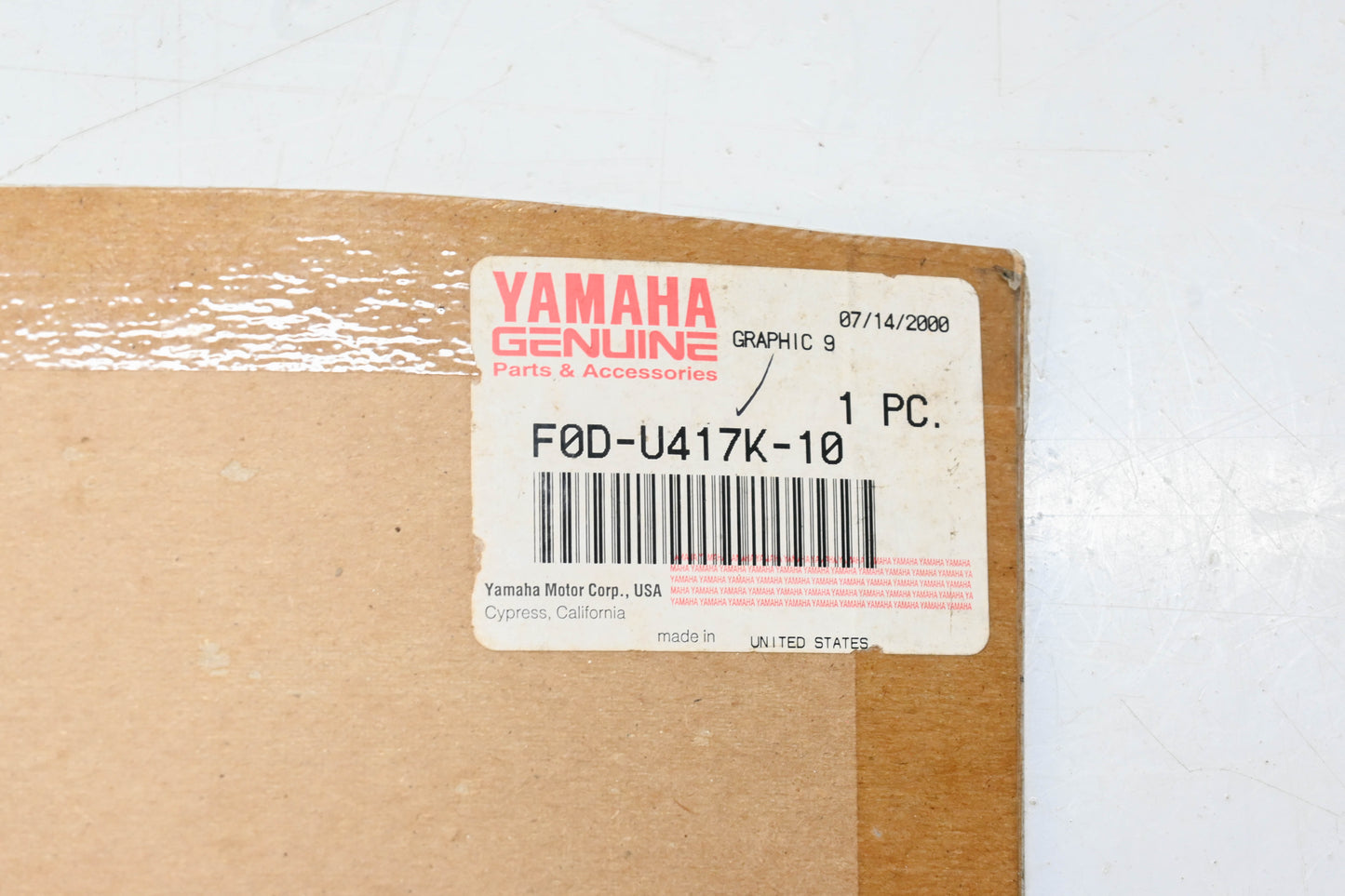 New OEM Yamaha F0D-U417K-10-00 Graphic Decal NOS