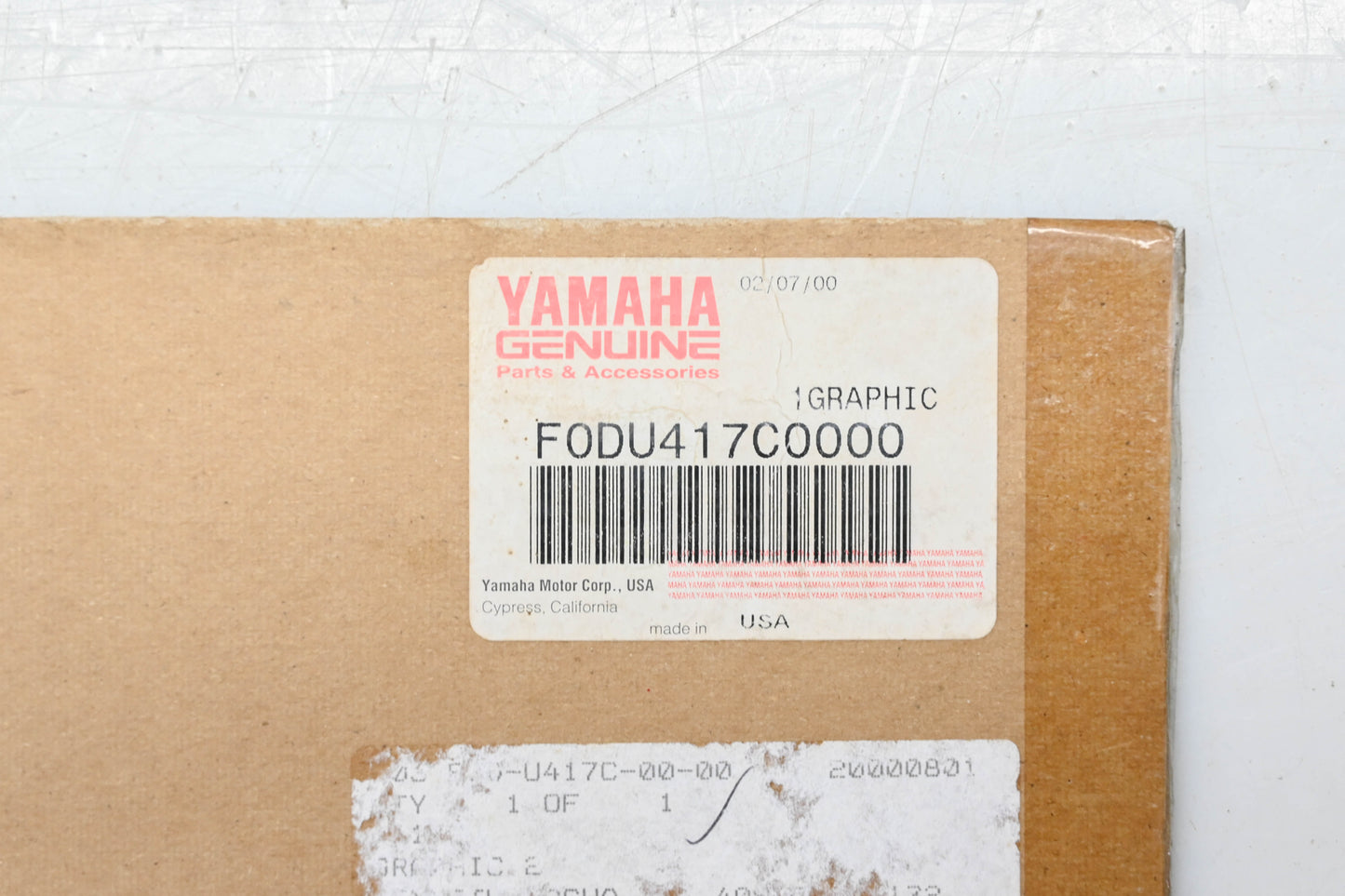 New OEM Yamaha F0D-U417C-00-00 Wave Runner Graphic Decal NOS