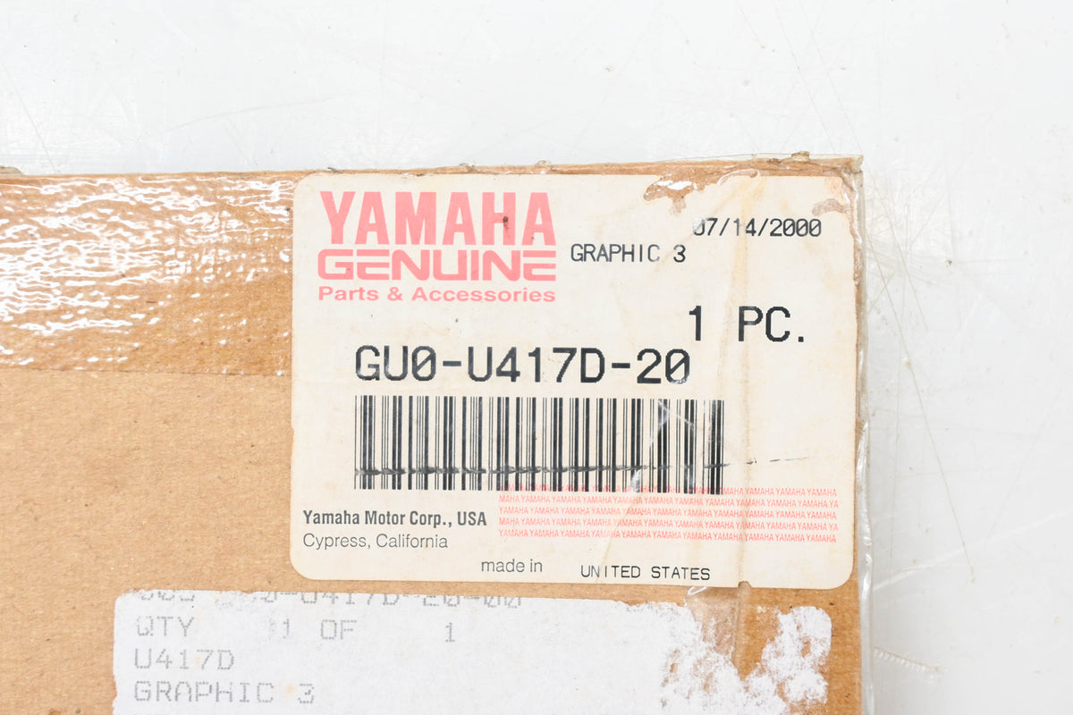 New OEM Yamaha GU0-U417D-20-00 Wave Runner Graphic Decal NOS