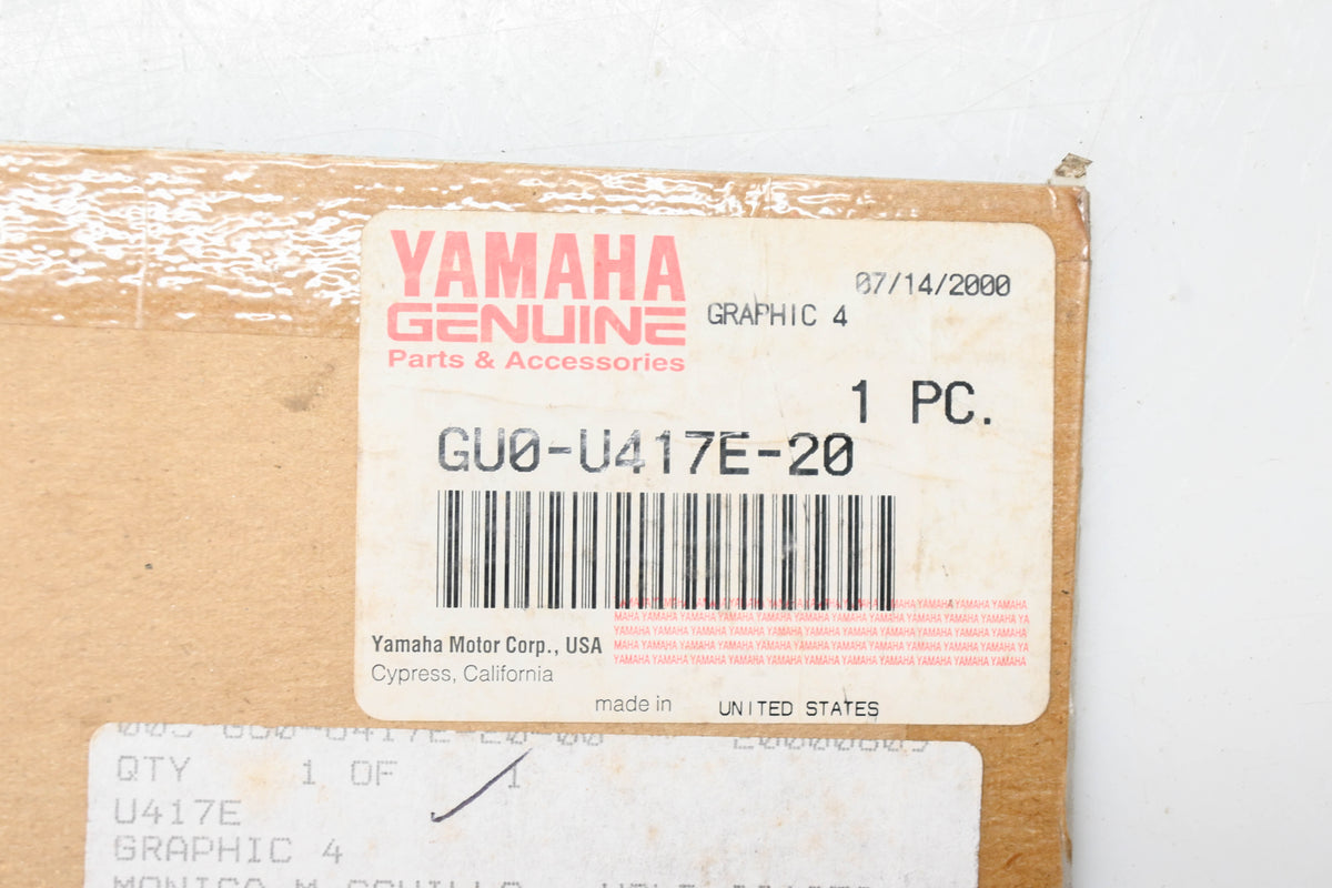 New OEM Yamaha GU0-U417E-20-00 Wave Runner Graphic Decal NOS
