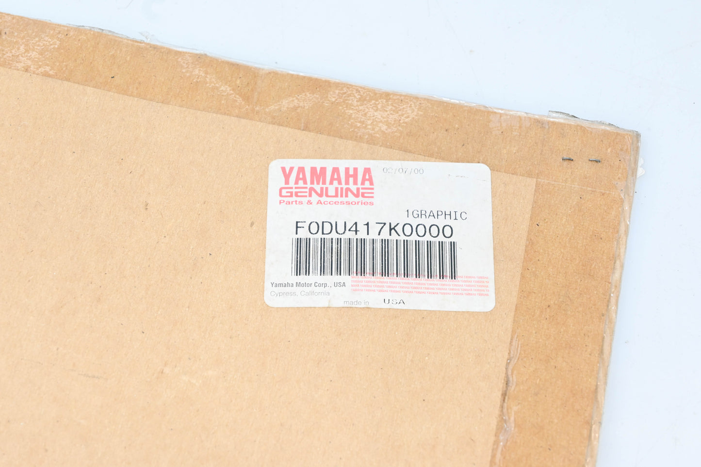 New OEM Yamaha F0D-U417K-00-00 Graphic Decal NOS