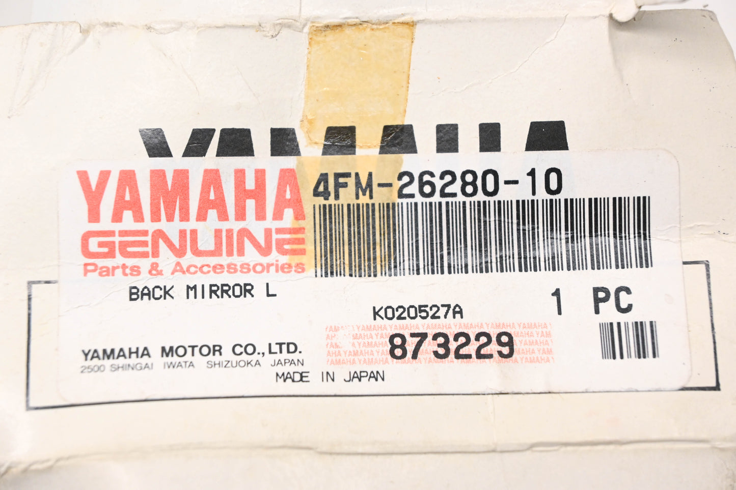 New OEM Yamaha 4FM-26280-10-00 Black Left Side Mirror NOS