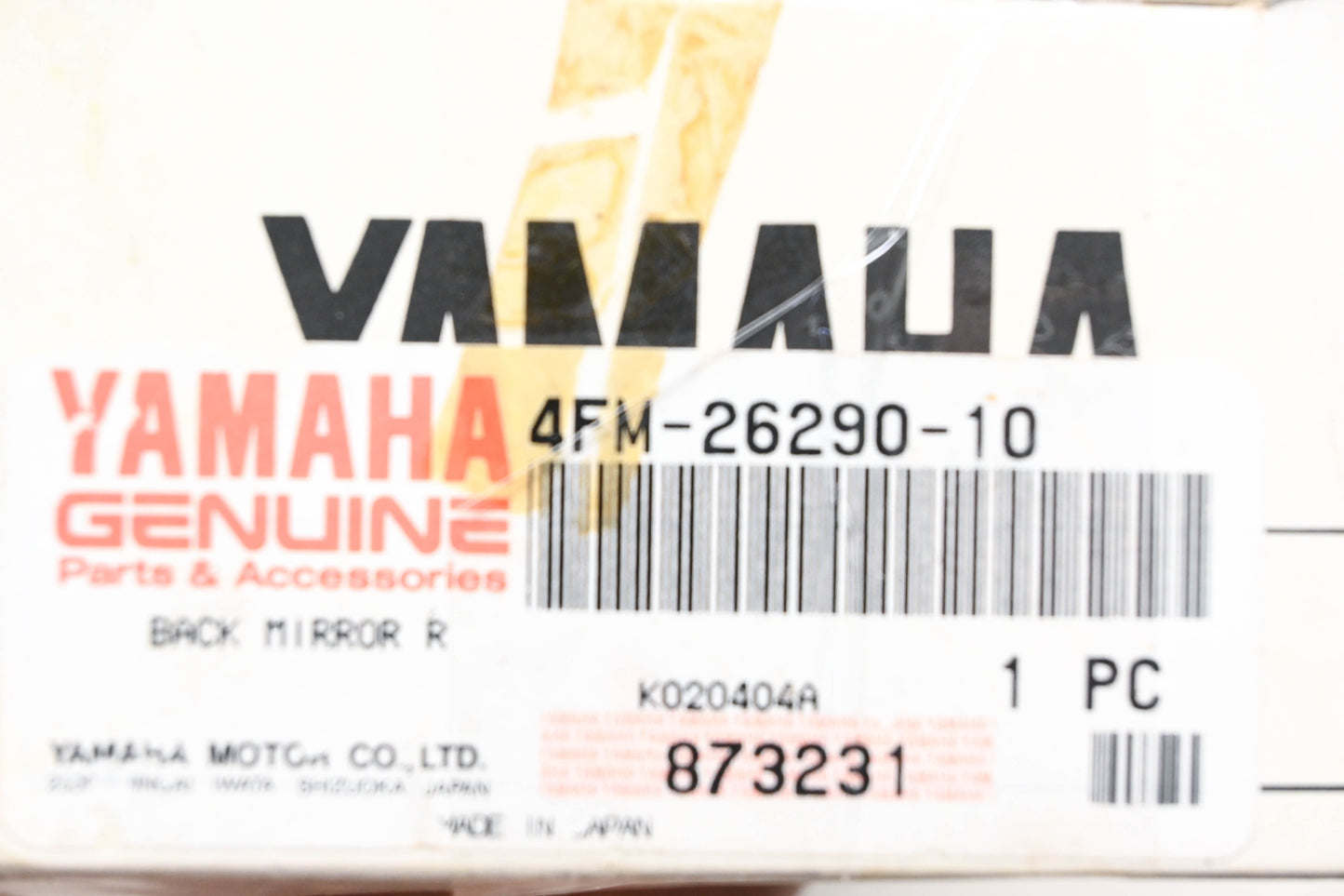 New OEM Yamaha 4FM-26290-10-00 Black Right Side Mirror NOS