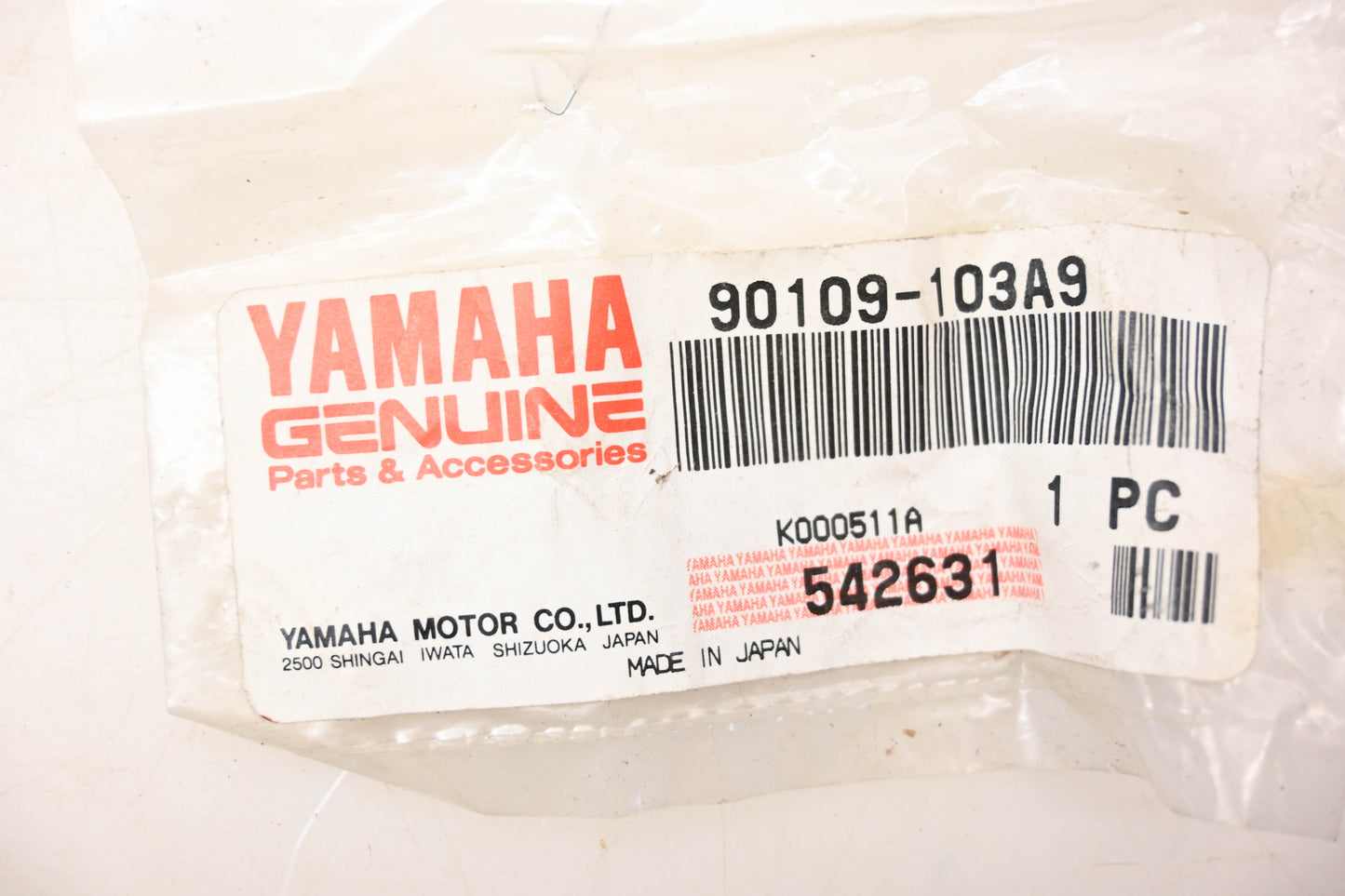New OEM Yamaha 90109-103A9-00 Bolt NOS